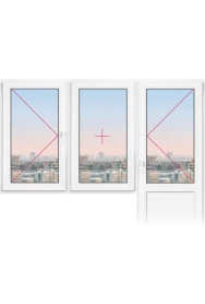 Балконный блок Rehau Delight Decor 2150x2150 - фото - 1